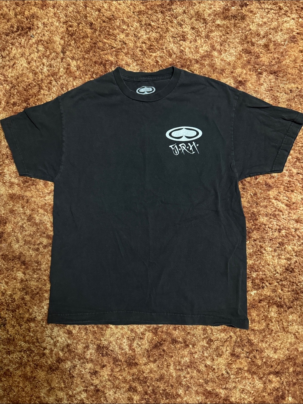 Black SRH Short-Sleeve Graphic Tee with Small Chest Logo and Back Graphic